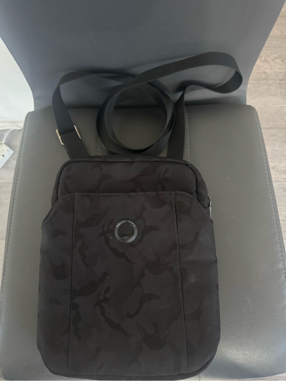 Black Camouflage Crossbody Bag - Men
